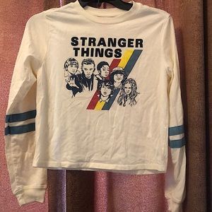 Stranger Things long sleeve cropped shirt size XS